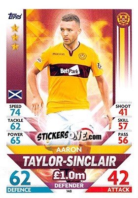 Sticker Aaron Taylor-Sinclair - SPFL 2018-2019. Match Attax n. 148 - Topps