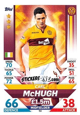 Sticker Carl McHugh - SPFL 2018-2019. Match Attax n. 152 - Topps