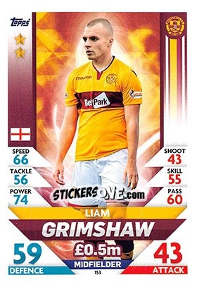 Sticker Liam Grimshaw - SPFL 2018-2019. Match Attax - Topps