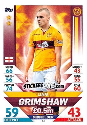 Sticker Liam Grimshaw - SPFL 2018-2019. Match Attax n. 153 - Topps