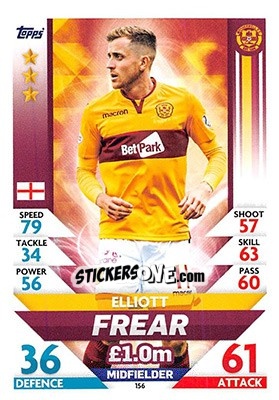 Sticker Elliott Frear - SPFL 2018-2019. Match Attax n. 156 - Topps