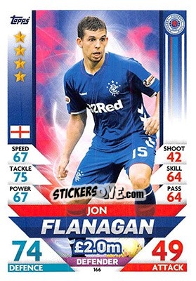 Sticker Jon Flanagan - SPFL 2018-2019. Match Attax n. 166 - Topps