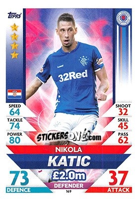 Sticker Nikola Katic - SPFL 2018-2019. Match Attax n. 169 - Topps