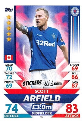 Sticker Scott Arfield - SPFL 2018-2019. Match Attax n. 172 - Topps