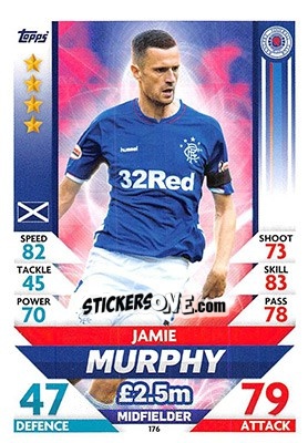 Sticker Jamie Murphy - SPFL 2018-2019. Match Attax n. 176 - Topps