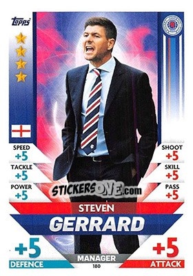 Sticker Steven Gerrard - SPFL 2018-2019. Match Attax n. 180 - Topps