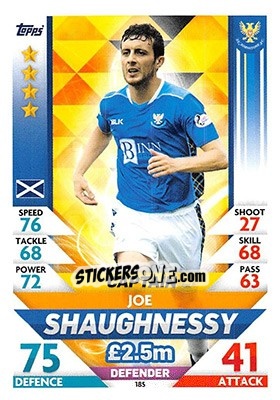 Sticker Joe Shaughnessy - SPFL 2018-2019. Match Attax n. 185 - Topps