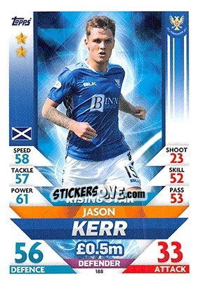 Sticker Jason Kerr - SPFL 2018-2019. Match Attax n. 188 - Topps
