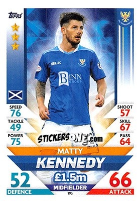 Sticker Matty Kennedy - SPFL 2018-2019. Match Attax - Topps