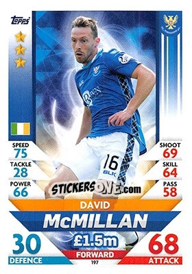 Sticker David McMillan - SPFL 2018-2019. Match Attax n. 197 - Topps