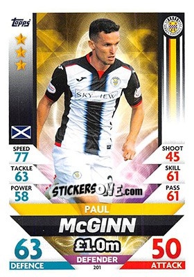 Sticker Paul McGinn - SPFL 2018-2019. Match Attax n. 201 - Topps