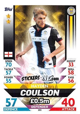 Sticker Hayden Coulson - SPFL 2018-2019. Match Attax n. 202 - Topps