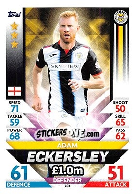 Sticker Adam Eckersley - SPFL 2018-2019. Match Attax n. 203 - Topps