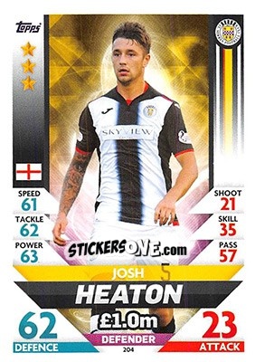 Sticker Josh Heaton - SPFL 2018-2019. Match Attax n. 204 - Topps