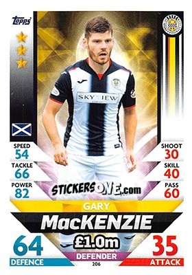 Sticker Gary MacKenzie - SPFL 2018-2019. Match Attax n. 206 - Topps