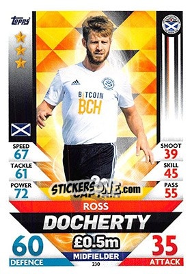 Sticker Ross Docherty - SPFL 2018-2019. Match Attax n. 230 - Topps