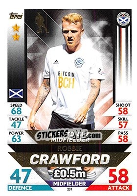 Sticker Robbie Crawford - SPFL 2018-2019. Match Attax n. 231 - Topps