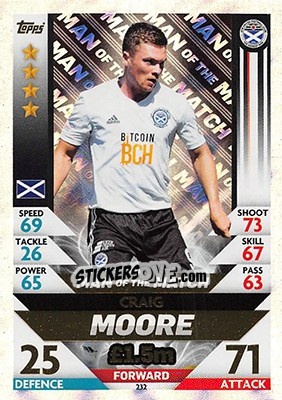 Sticker Craig Moore - SPFL 2018-2019. Match Attax n. 232 - Topps