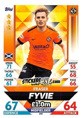Sticker Fraser Fyvie - SPFL 2018-2019. Match Attax n. 240 - Topps