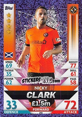 Sticker Nicky Clark - SPFL 2018-2019. Match Attax n. 243 - Topps