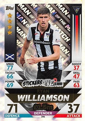 Sticker Ryan Williamson - SPFL 2018-2019. Match Attax n. 246 - Topps