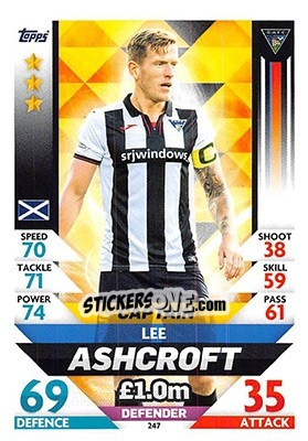 Cromo Lee Ashcroft - SPFL 2018-2019. Match Attax n. 247 - Topps
