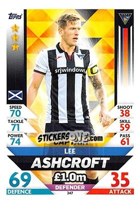 Sticker Lee Ashcroft - SPFL 2018-2019. Match Attax - Topps