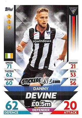 Sticker Danny Devine - SPFL 2018-2019. Match Attax n. 248 - Topps