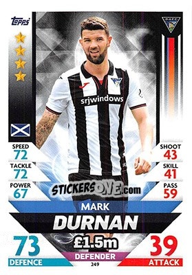 Sticker Mark Durnan - SPFL 2018-2019. Match Attax n. 249 - Topps