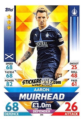 Sticker Aaron Muirhead - SPFL 2018-2019. Match Attax n. 255 - Topps
