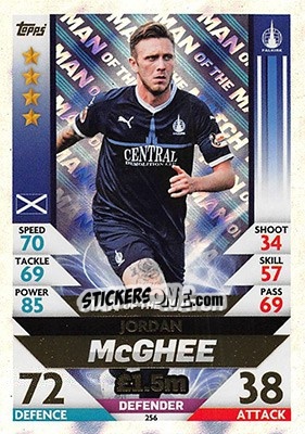 Sticker Jordan McGhee - SPFL 2018-2019. Match Attax n. 256 - Topps