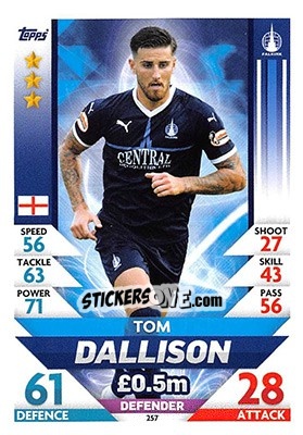 Sticker Tom Dallison - SPFL 2018-2019. Match Attax n. 257 - Topps