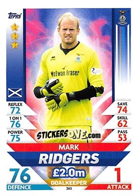 Sticker Mark Ridgers - SPFL 2018-2019. Match Attax n. 263 - Topps