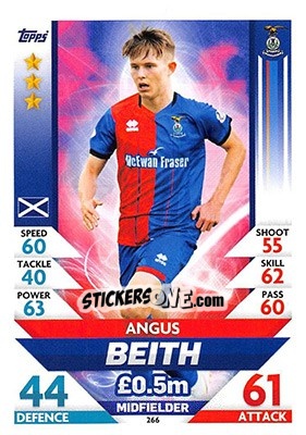 Cromo Angus Beith - SPFL 2018-2019. Match Attax - Topps