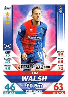 Sticker Tom Walsh - SPFL 2018-2019. Match Attax n. 267 - Topps
