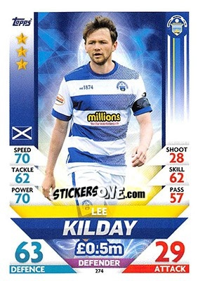 Figurina Lee Kilday - SPFL 2018-2019. Match Attax n. 274 - Topps