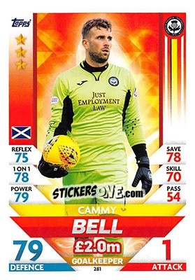 Sticker Cammy Bell - SPFL 2018-2019. Match Attax n. 281 - Topps