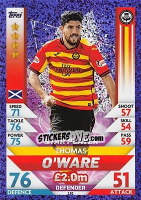 Sticker Thomas O'Ware - SPFL 2018-2019. Match Attax n. 282 - Topps