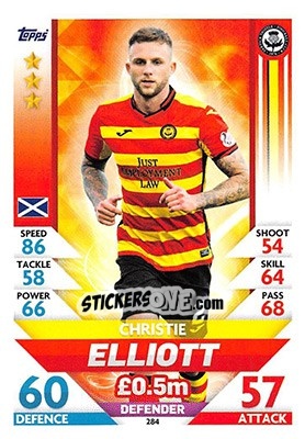 Sticker Christie Elliott - SPFL 2018-2019. Match Attax n. 284 - Topps