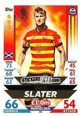 Sticker Craig Slater - SPFL 2018-2019. Match Attax n. 285 - Topps