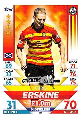 Sticker Chris Erskine - SPFL 2018-2019. Match Attax n. 286 - Topps
