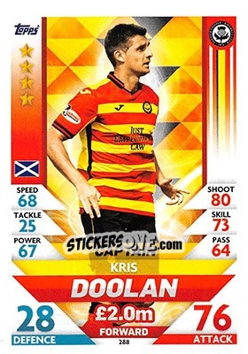 Sticker Kris Doolan - SPFL 2018-2019. Match Attax n. 288 - Topps
