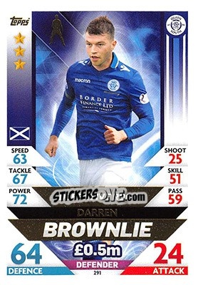 Sticker Darren Brownlie - SPFL 2018-2019. Match Attax n. 291 - Topps