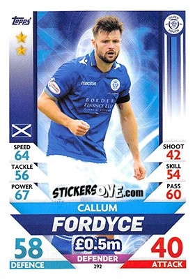 Sticker Callum Fordyce - SPFL 2018-2019. Match Attax n. 292 - Topps
