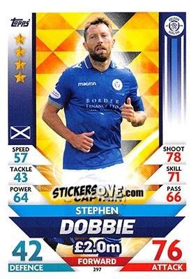 Sticker Stephen Dobbie - SPFL 2018-2019. Match Attax n. 297 - Topps