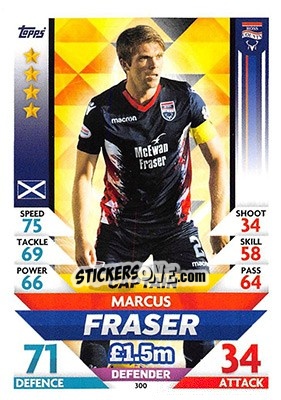 Sticker Marcus Fraser - SPFL 2018-2019. Match Attax n. 300 - Topps