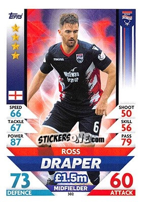 Sticker Ross Draper - SPFL 2018-2019. Match Attax n. 302 - Topps