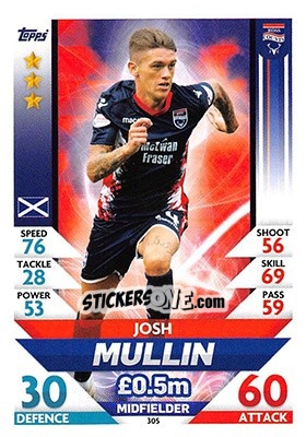 Sticker Josh Mullin - SPFL 2018-2019. Match Attax n. 305 - Topps