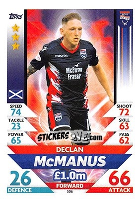 Sticker Declan McManus - SPFL 2018-2019. Match Attax n. 306 - Topps