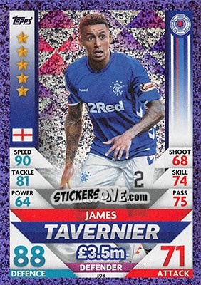 Sticker James Tavernier - SPFL 2018-2019. Match Attax n. 308 - Topps